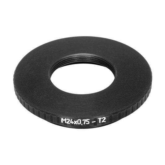M24x0.75 female to M42x0.75 (T2) male thread adapter
