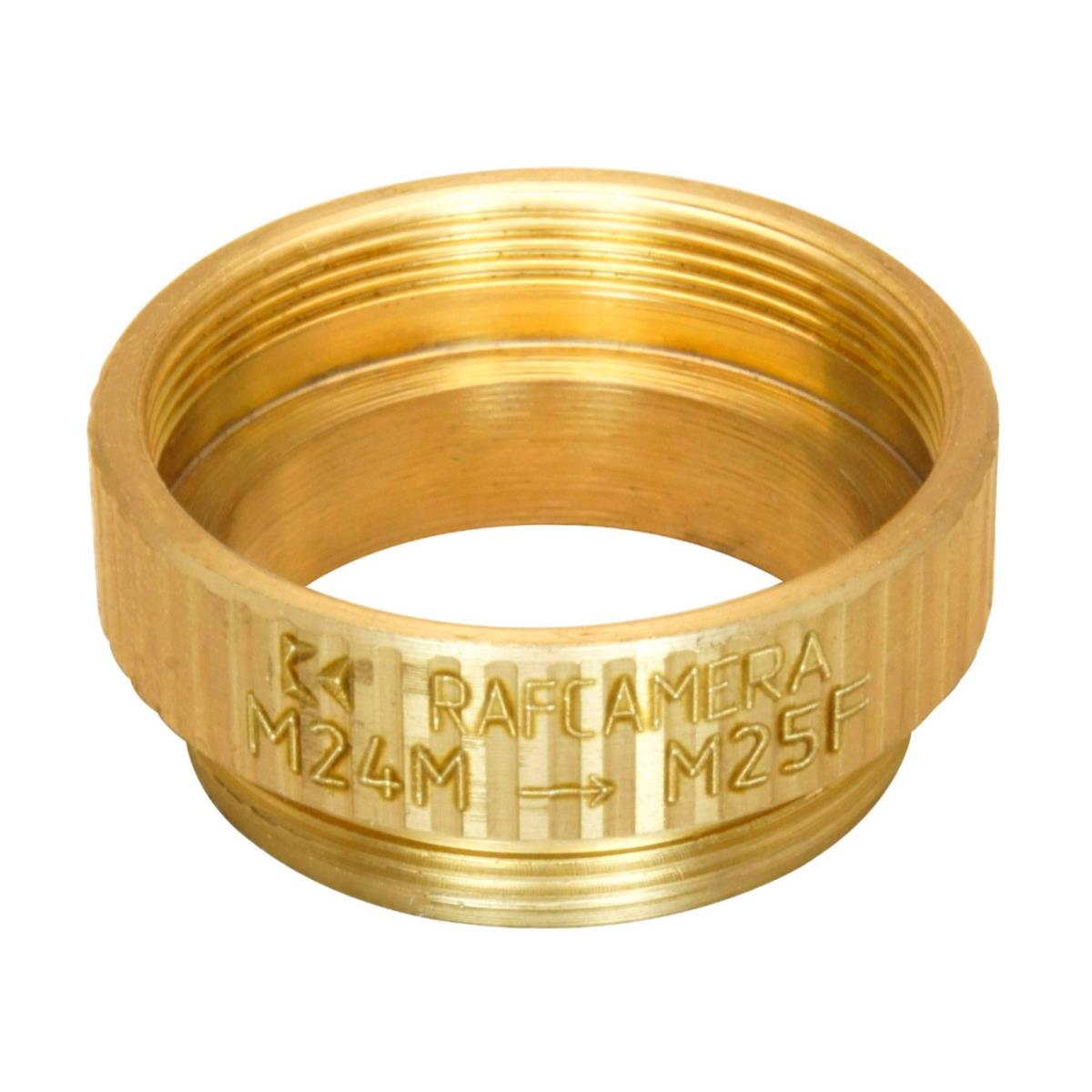 M24x0.75 male to M25x0.75 female thread adapter, bronze