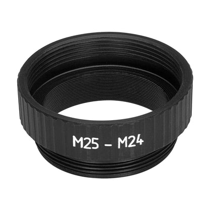 M24x0.75 male to M25x0.75 female thread adapter, black