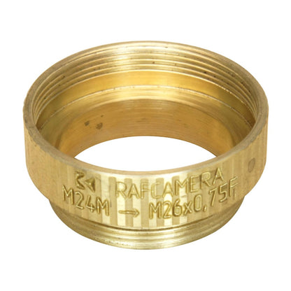 M24x0.75 male to M26x0.75 female thread adapter, bronze