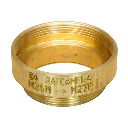 M24x0.75 male to M27x0.75 female thread adapter, bronze