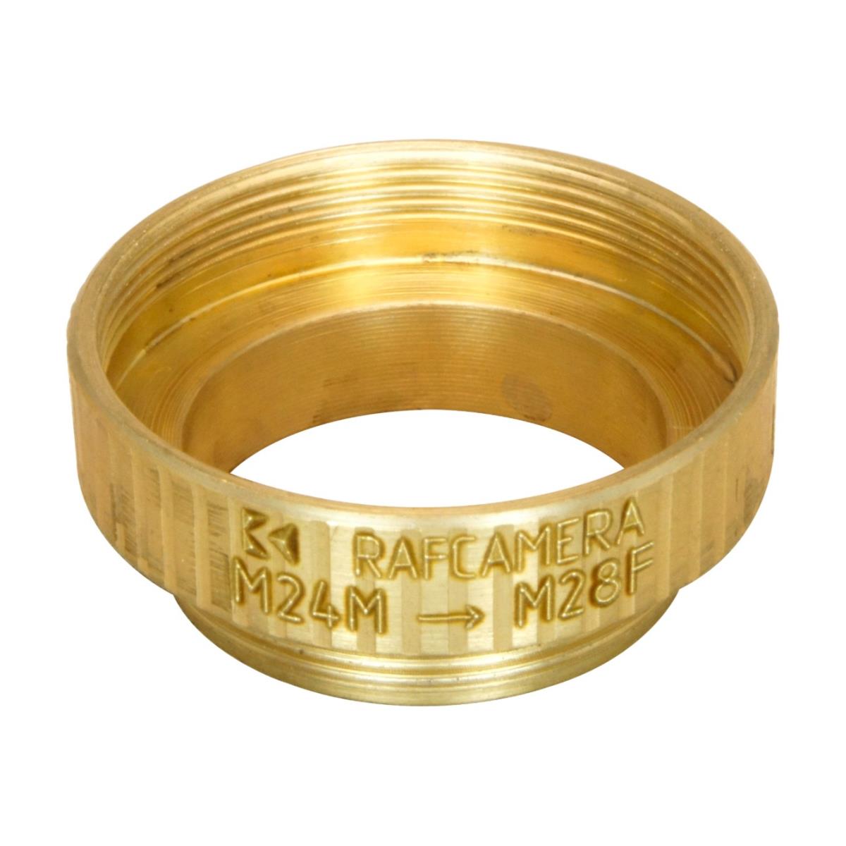 M24x0.75 male to M28x0.75 female thread adapter, bronze