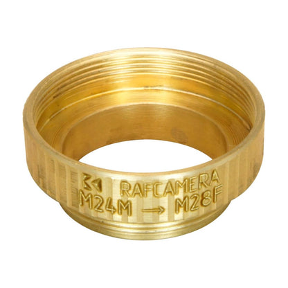 M24x0.75 male to M28x0.75 female thread adapter, bronze