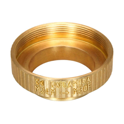 M24x0.75 male to M30x0.75 female thread adapter, bronze