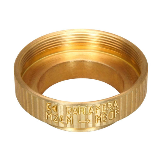 M24x0.75 male to M30x0.75 female thread adapter, bronze