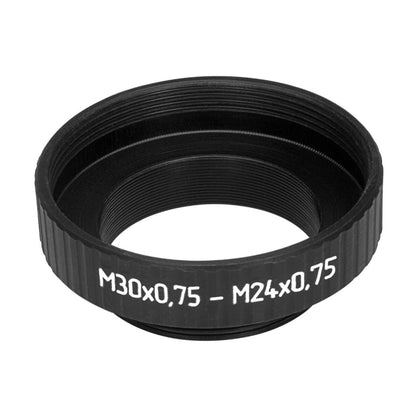 M24x0.75 male to M30x0.75 female thread adapter, black