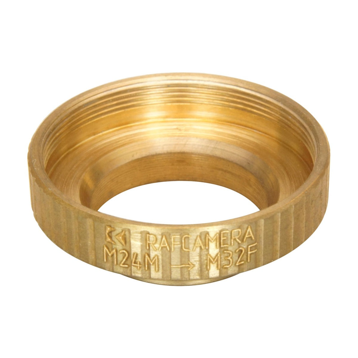 M24x0.75 male to M32x0.75 female thread adapter, bronze