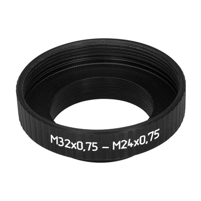 M24x0.75 male to M32x0.75 female thread adapter, black