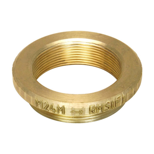 M24x0.75 male to RMS female thread adapter, 3mm flange, bronze
