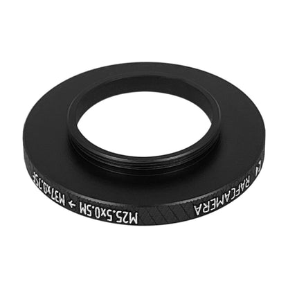 M25.5x0.5 male to M37x0.75 female thread adapter (25.5mm to 37mm step-up ring)