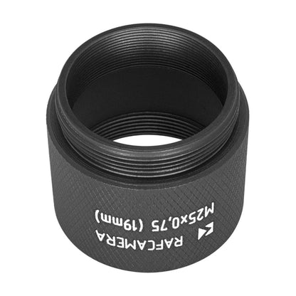 19mm extender for M25x0.75 microscope objectives, black