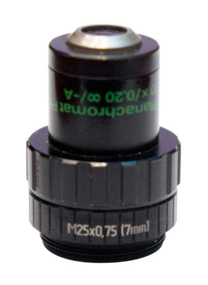 7mm extender for M25x0.75 microscope objectives, black