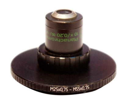 M55x0.75 male to M25x0.75 female thread adapter (55mm to 25mm step-down ring)