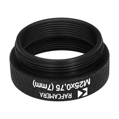 7mm extender for M25x0.75 microscope objectives, black