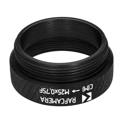 M25x0.75 female thread to C-mount camera adapter, black