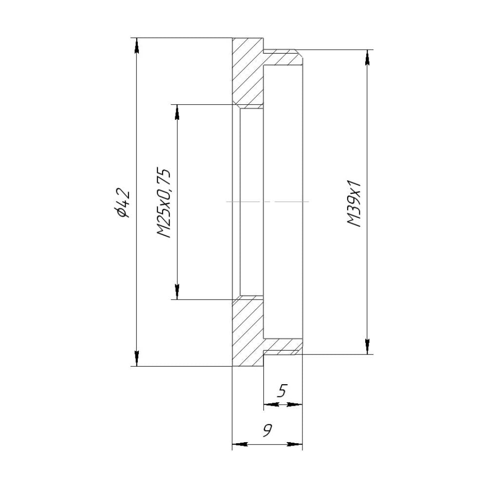 M25x0.75 female to M39x1 (LTM) male thread adapter