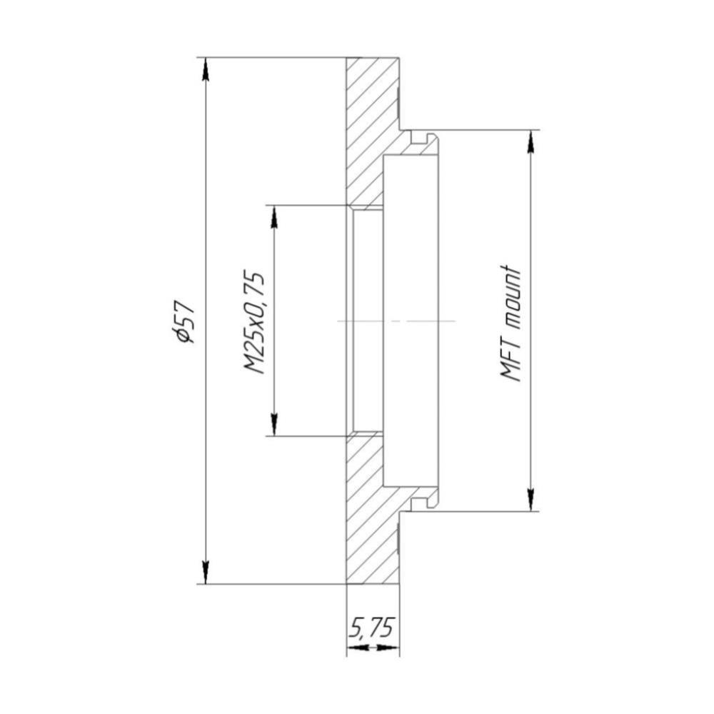 M25x0.75 female thread to MFT (micro 4/3) camera mount adapter