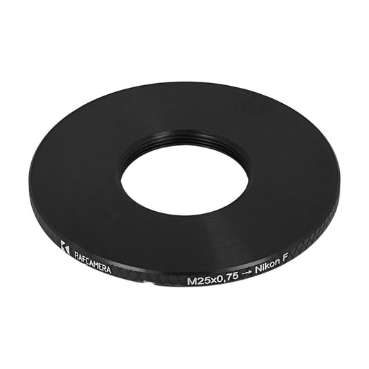 M25x0.75 female thread to Nikon F camera mount adapter