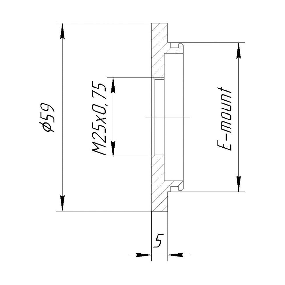 M25x0.75 female thread to Sony E-mount camera adapter