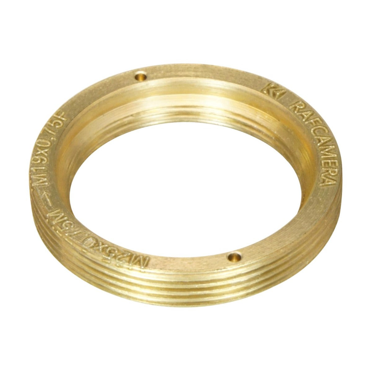 M25x0.75 male to M19x0.75 female thread adapter, flangeless, bronze