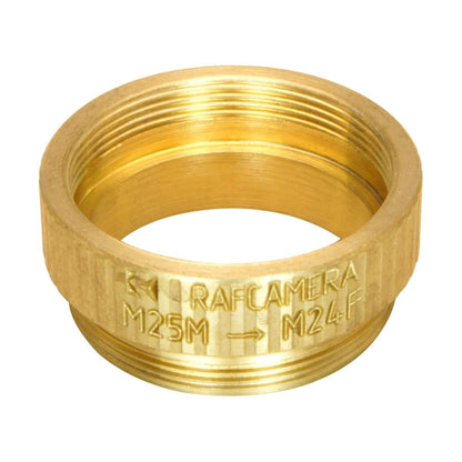 M25x0.75 male to M24x0.75 female thread adapter, bronze
