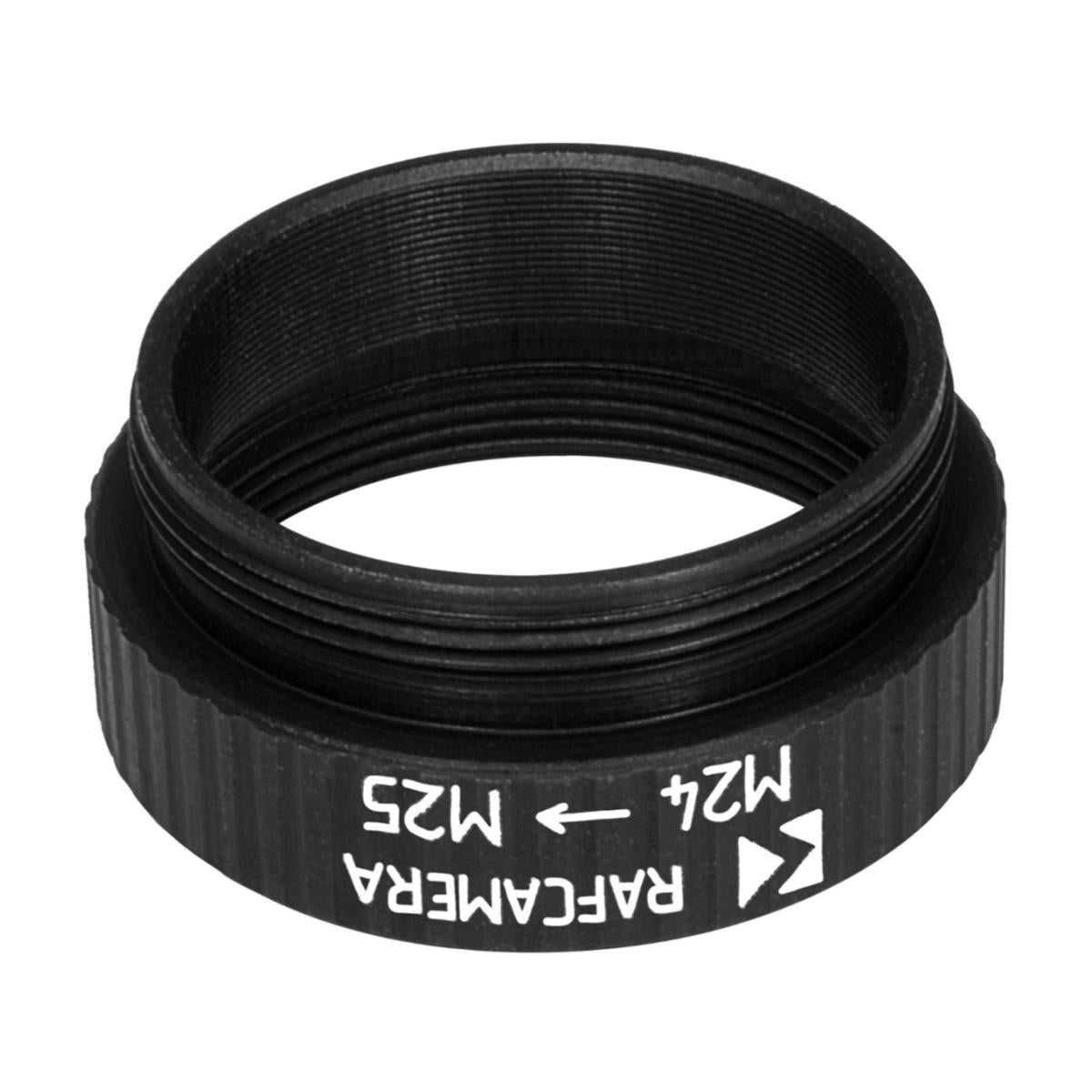 M25x0.75 male to M24x0.75 female thread adapter, black