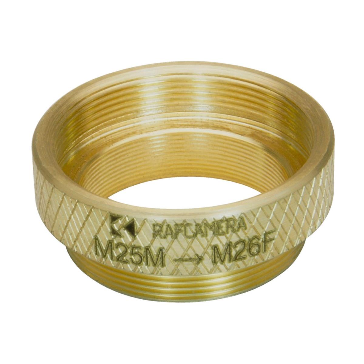 M25x0.75 male to M26x0.7 (0.75) female thread adapter, bronze