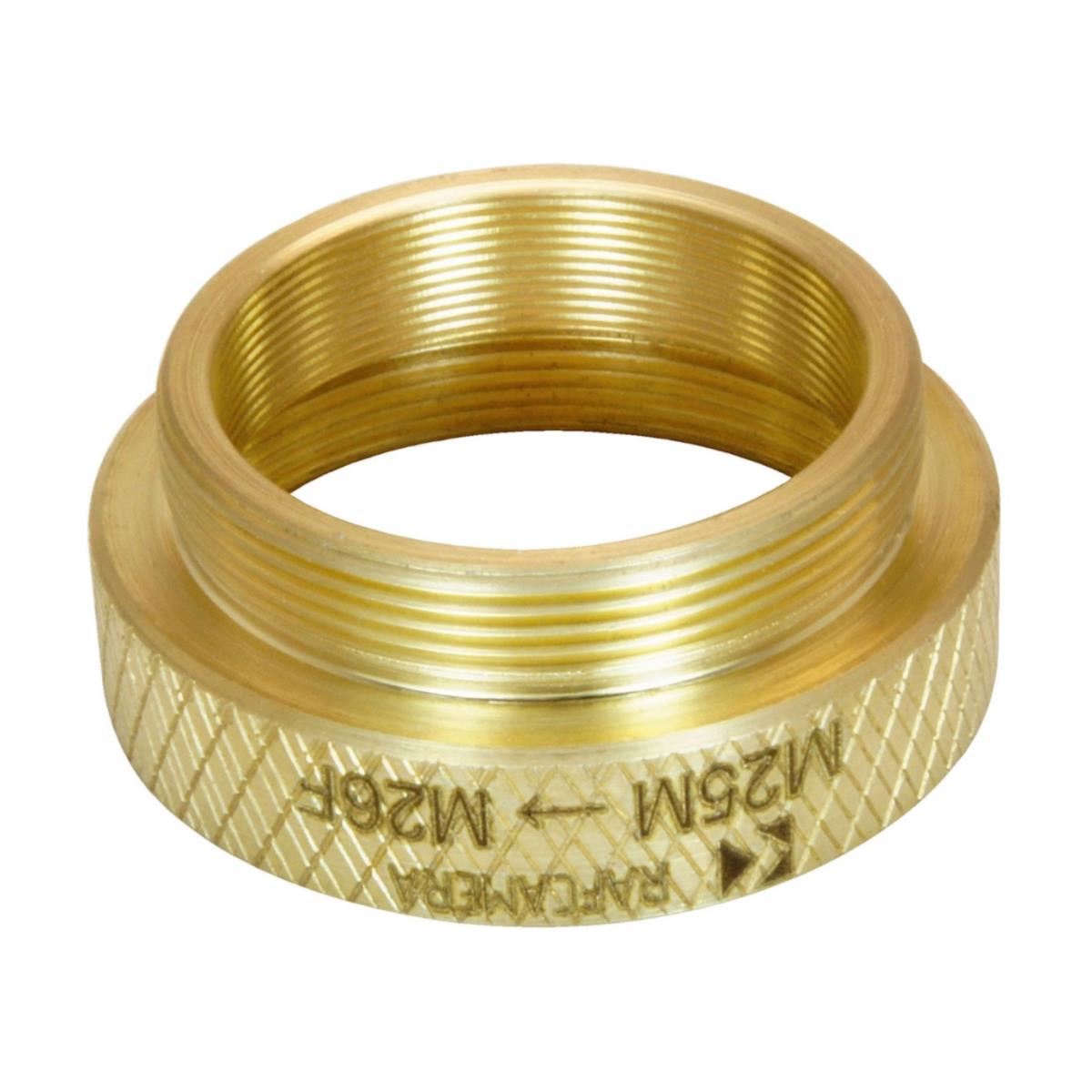 M25x0.75 male to M26x0.7 (0.75) female thread adapter, bronze