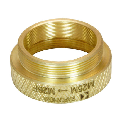 M25x0.75 male to M26x0.7 (0.75) female thread adapter, bronze