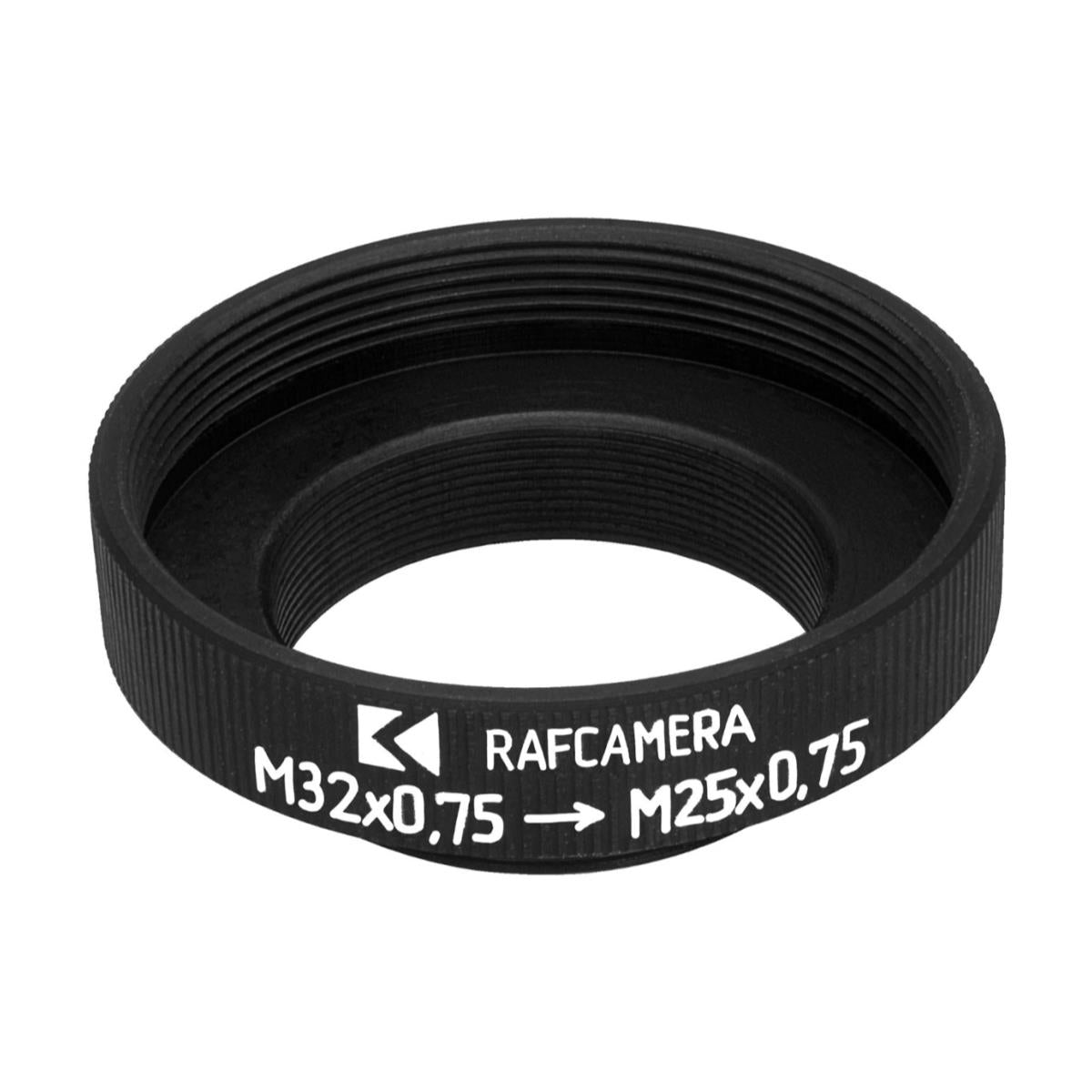 M25x0.75 male to M32x0.75 female thread adapter, black
