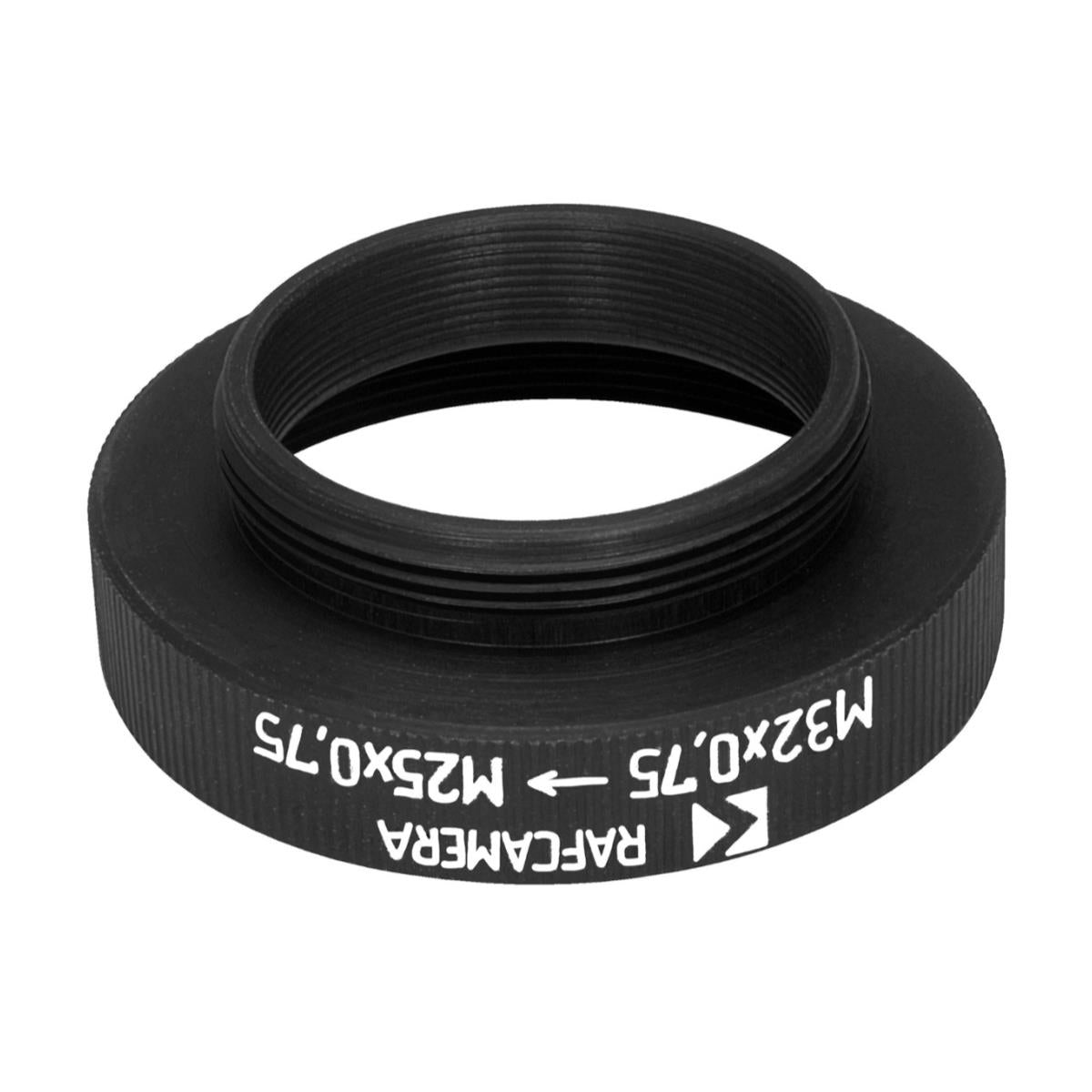 M25x0.75 male to M32x0.75 female thread adapter, black