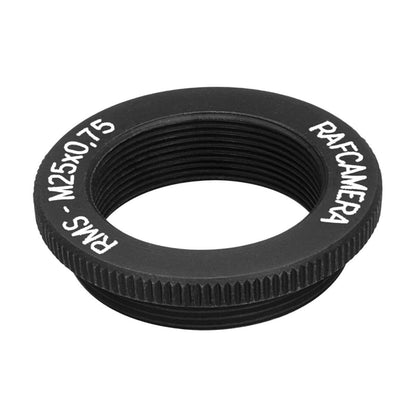M25x0.75 male to RMS female thread microscope adapter, 3mm, black