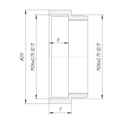7mm extender for M26x0.75 microscope objectives, bronze