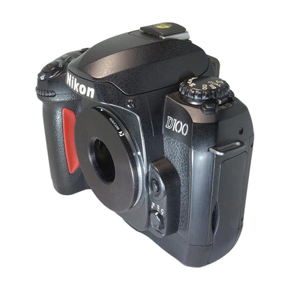 M26x0.7 (36 tpi) female thread to Nikon F camera mount adapter