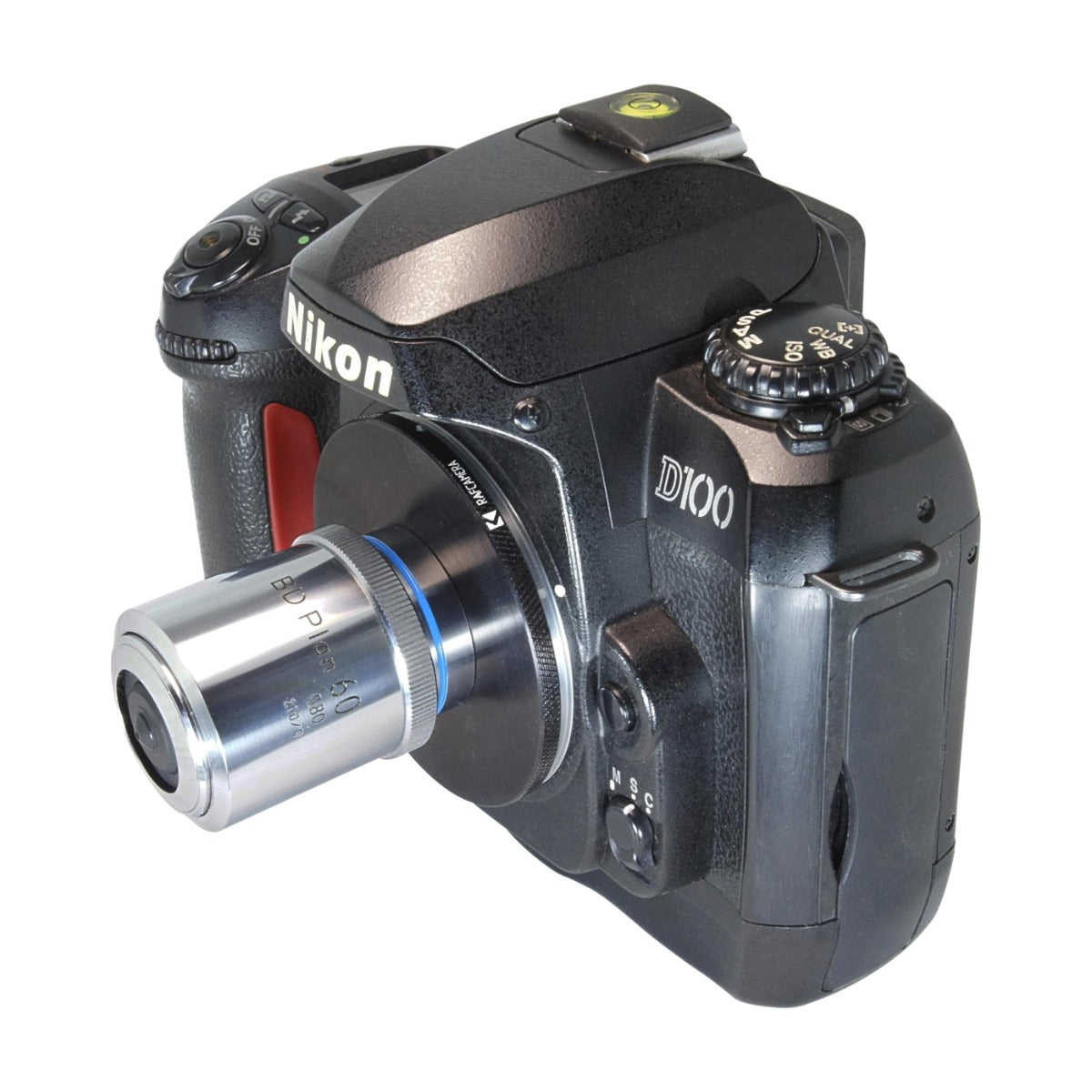 M26x0.7 (36 tpi) female thread to Nikon F camera mount adapter