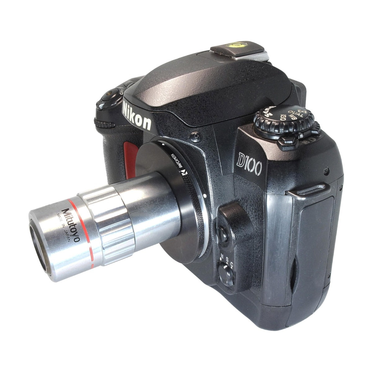 M26x0.7 (36 tpi) female thread to Nikon F camera mount adapter