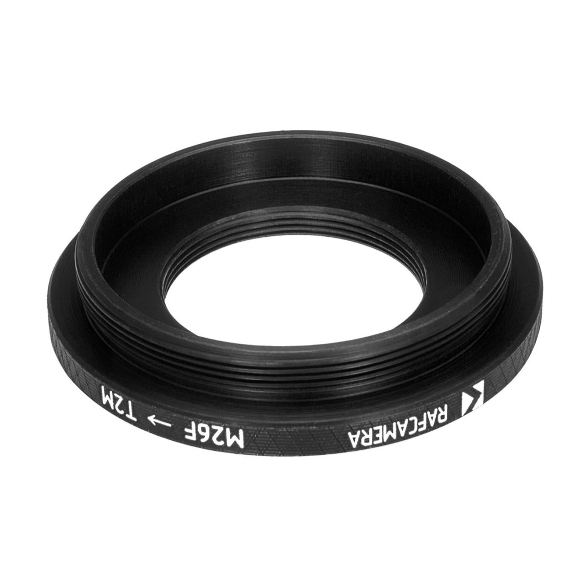 M26x0.75 (36 tpi) female to M42x0.75 (T2) male thread adapter