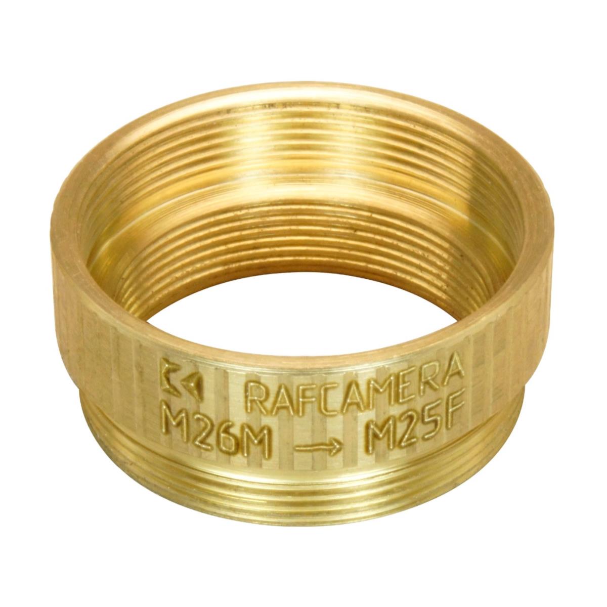 M26x0.75 male to M25x0.75 female thread adapter, bronze