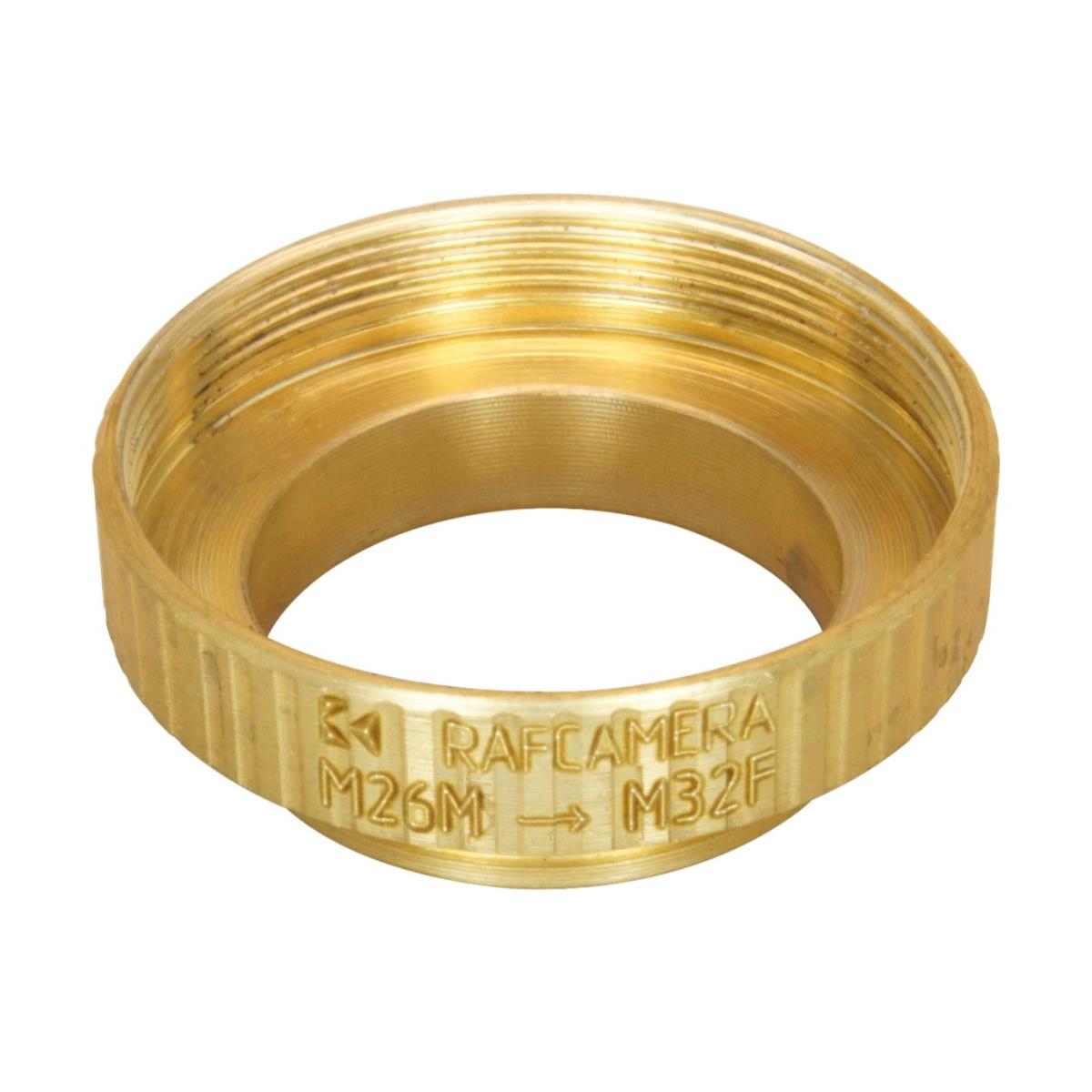 M26x0.75 male to M32x0.75 female thread adapter, bronze