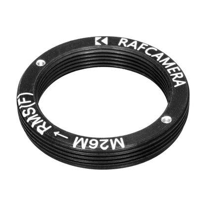 M26x0.75 male to RMS female thread adapter, flangeless, black