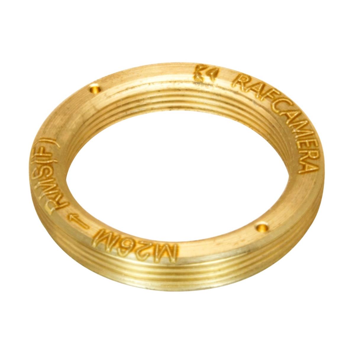 M26x0.75 male to RMS female thread adapter, flangeless, bronze
