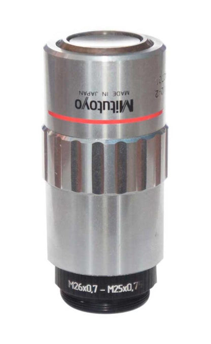 M25x0.75 male to M26x0.7 (36tpi, Mitutoyo) female thread adapter, black