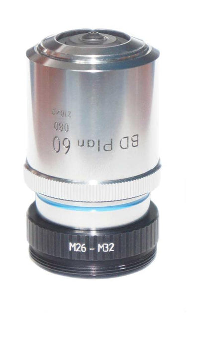 M32x0.75 male to M26x0.7 (36tpi, Mitutoyo) female thread adapter, black