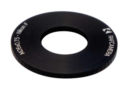M26x0.75 female thread to Nikon F camera mount adapter
