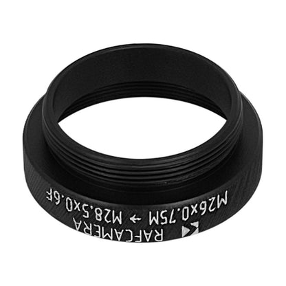 M26x0.75 male to M28.5x0.6 female thread adapter