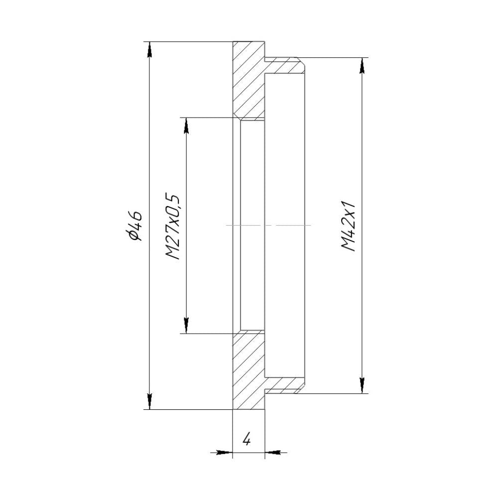 M27x0.5 female to M42x1 male thread adapter