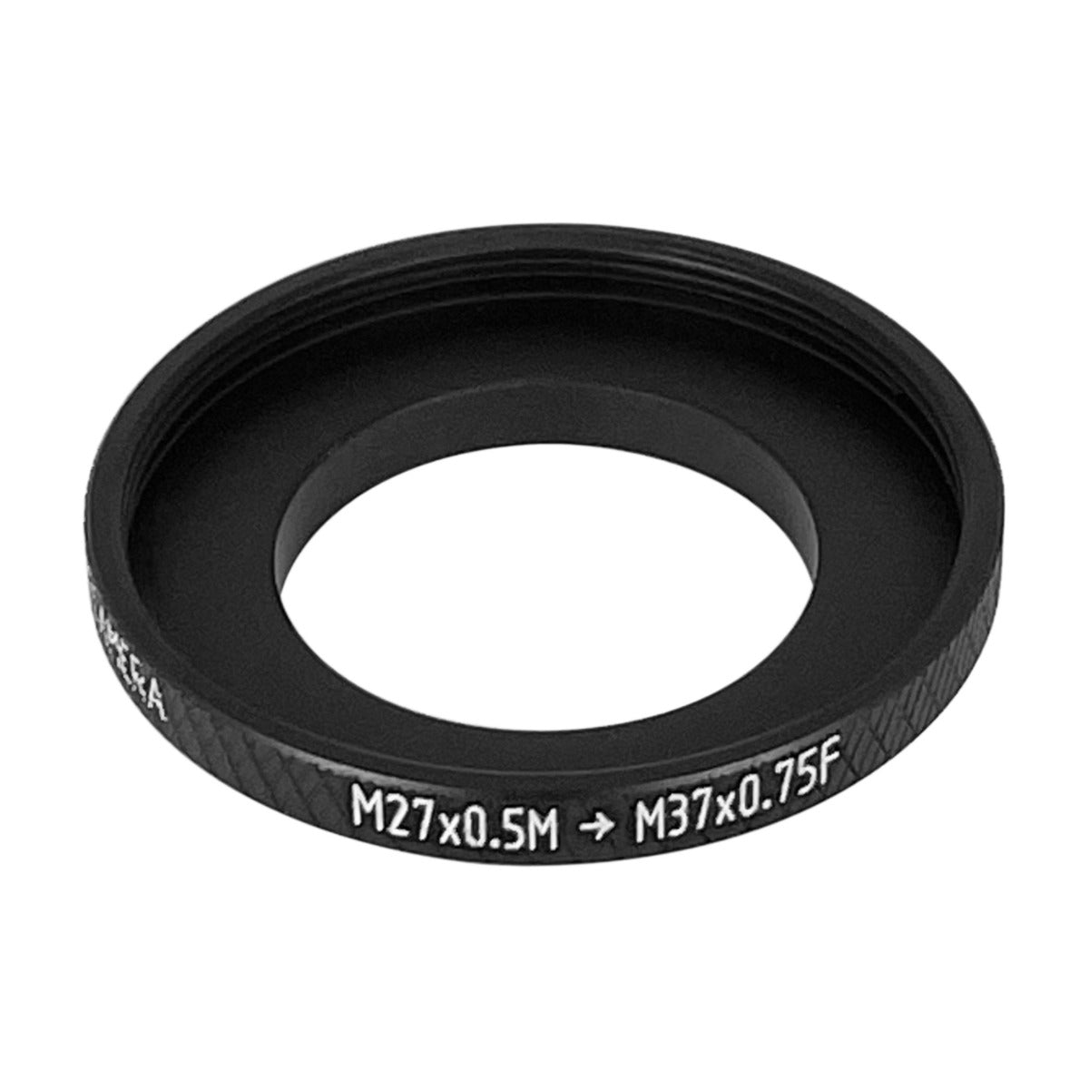 M27x0.5 male to M37x0.75 female thread adapter (27mm to 37mm step-up ring)