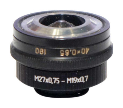 M19x0.75 male to M27x0.75 female thread adapter, black