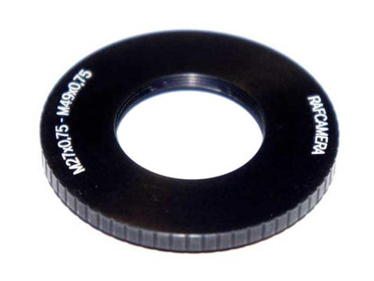 M49x0.75 male to M27x0.75 female thread adapter (49mm to 27mm step-down ring)