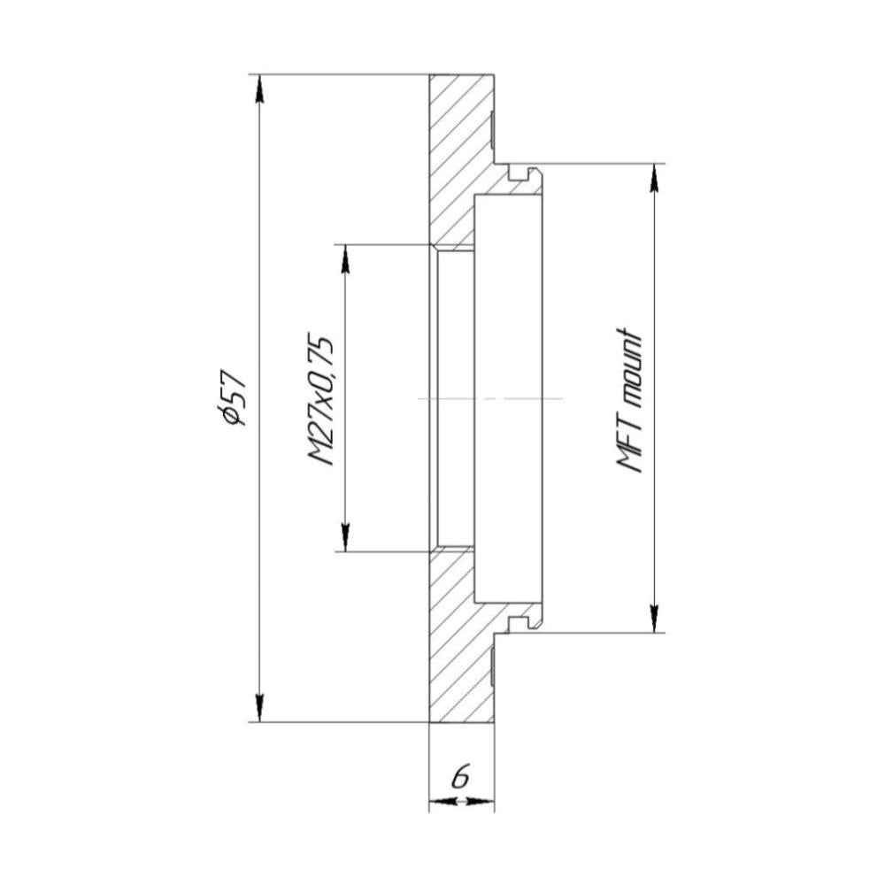 M27x0.75 female thread to MFT (micro4/3) camera mount adapter